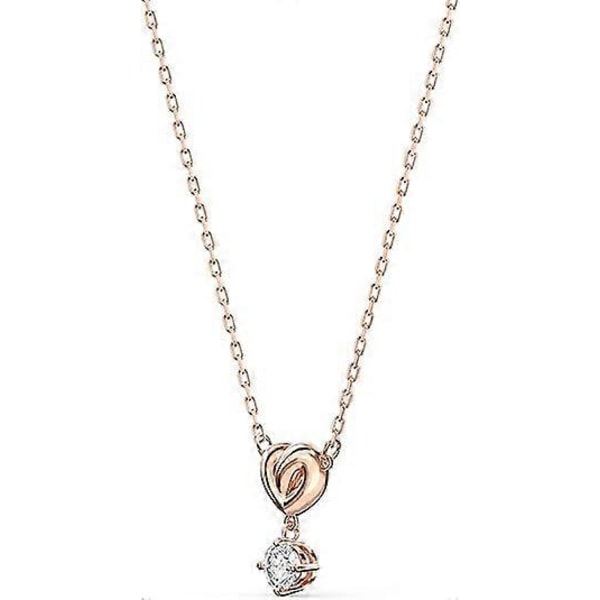 Lifelong Hjärta Halsband, Örhängen och Armband Kristall Smyckeskollektion, Roséguld & Rhodium Tonad Finish