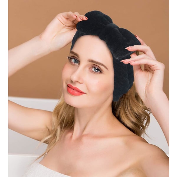 Rosett hårband Pannband (3-pack), pannband för att tvätta ansikte och makeup