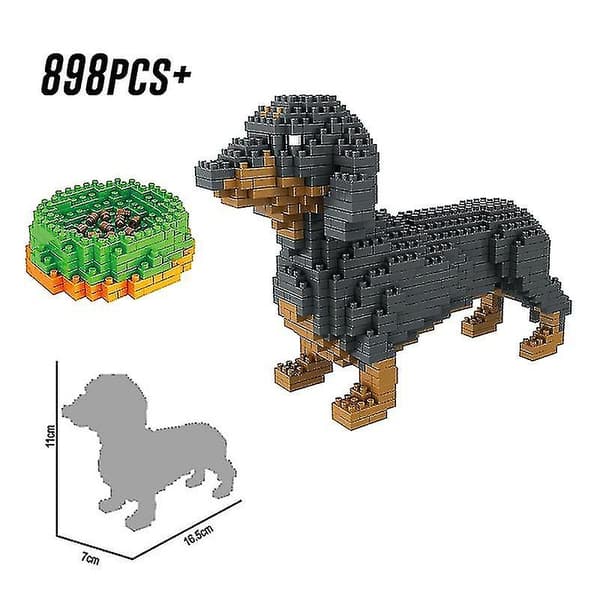 Dachshund Valp Modell Byggstenar Montering Pedagogiska Leksaker Dachshund(898pcs)