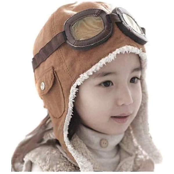 Baby Kid Poika ja Tyttö Lämpimät Kuulosuojaimet Pilot Cap Aviator Hat,
