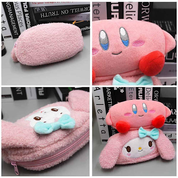 Fleece blyantpose etui japansk stil plys pen taske brevpapir æske til studerende udendørs bærbar makeup taske