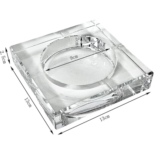 Kirkas kristallilasi tuhkakuppi Decoretched Heavy Home Square Modern Crystal Indoor Office Tabletop Patio Decorative.