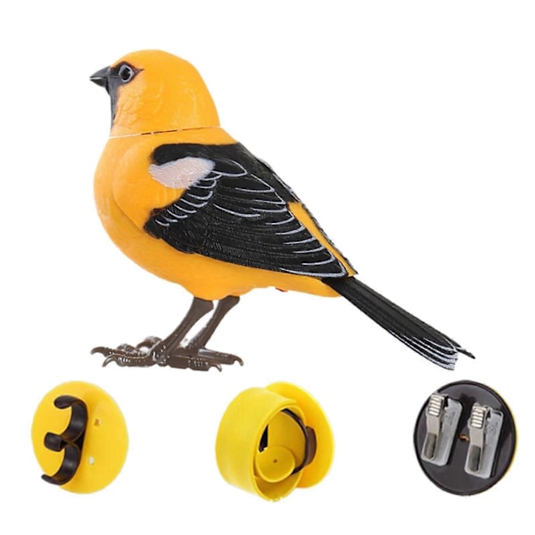 Papegøje Fuglebur Legetøj Elektrisk Syngende og Kvidrende Fuglelegetøj til Børn Amerikansk Gulddompap Oriole 13.5cmx9cm
