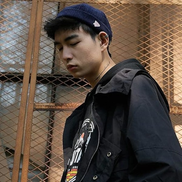 Corduroy Caps Justerbar Brimløs Caps Retro Rullede Mansjetter Harbour Hat Arbeider Sailor Caps Beanie Skullcap Docker Leon Hat Navy