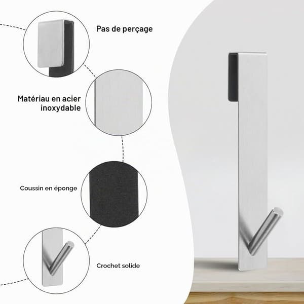 Dusjdørkroker, 4 stk badehåndklekroker, badehåndklestativ, baderomskroker, ingen boring nødvendig