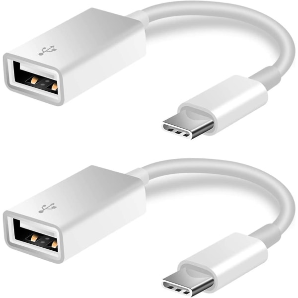 2 kpl USB C - USB 2.0 -sovitinta, tyypin C OTG -kaapeli, tyypin C -uros - USB A -naaras -sovitin