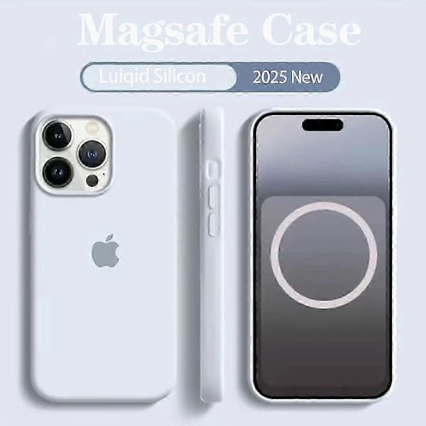 Original Magsafe Flytende Silikon Mykt Deksel Til Apple iPhone 16 15 14 12 13 Pro Max Lading Med Logo 16 Magnetisk Deksel Hvit Til iPhone 16 Plus White For iPhone 16 Plus