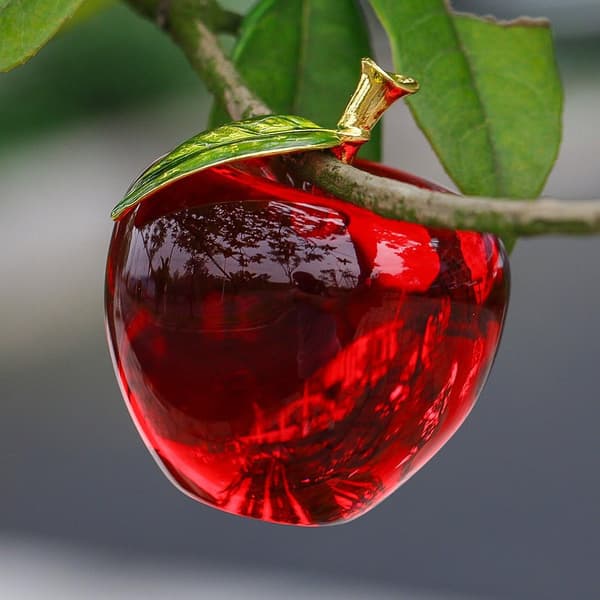 Kristalläpple Brevpress Konstglas Äpple Samlarfigurer Heminredning Red