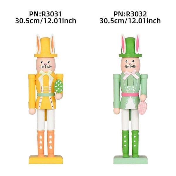 Påskhare Nötknäpparfigurer Dekor, Juldocka Prydnad för Hemmet, Påskpresentkorg Fyllning Gul Yellow