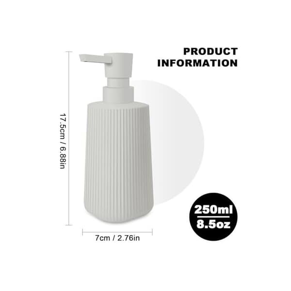 Moderne såpedispenser, såpedispenser i glass, baderomssåpedispenser, 250 ml (beige - 2 stk)