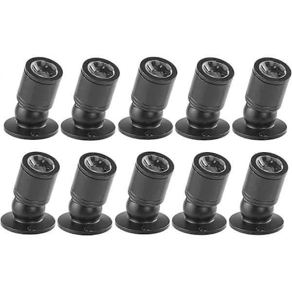 Mini Led Upotettava valaisin 1w Mini Upotettu kattospotti Driverilla 100-265v Ac ,10kpl[energialuokka A+] (musta, lämmin valo)