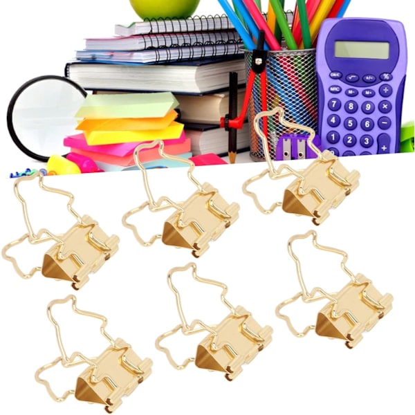 Clips Office Essential Stationery Lang Hale Hul Multifunktion Hjemmekontor Clips Lille Kreativt Design Udvidet Længde til Ekstra Fastgørelse 100 stk. Sæt Gold