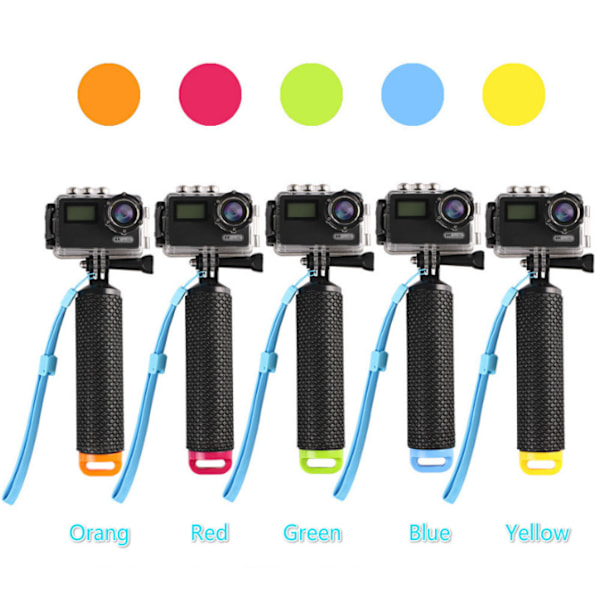 Kelluva kädensijan pidike rannehihnalla toimintakameralle GoPro Hero12 Hero11 Hero10/11 Mini 10 Max 9 Akaso Apexcam Float, vedenpitävä sisäinen säilytys Blue