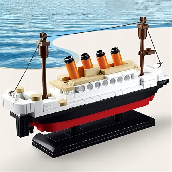 Titanic Micro Mini byggklossar set, Titanic leksaksskeppsmodell byggstenar, 3d pusselset gör det själv pedagogiska leksaker Present för vuxna och barn