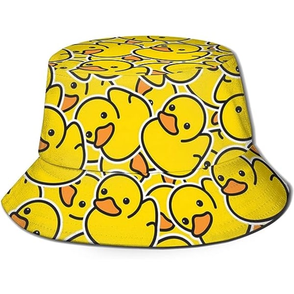 Bucket-hatut Muoti cap Pakattava ulkokalastajahattu naisille ja miehille (kumiankkakuvio)