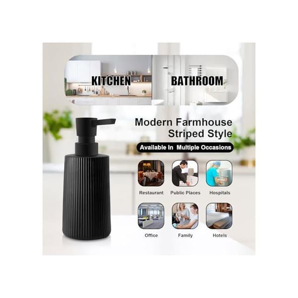 Moderne sæbedispenser, glassæbedispenser, badeværelsessæbedispenser, 250 ml (sort - 2 stk.)