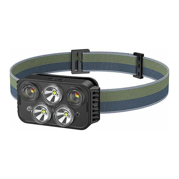USB utomhus LED-sensorstrålkastare, nattfiske, cykling och löpning