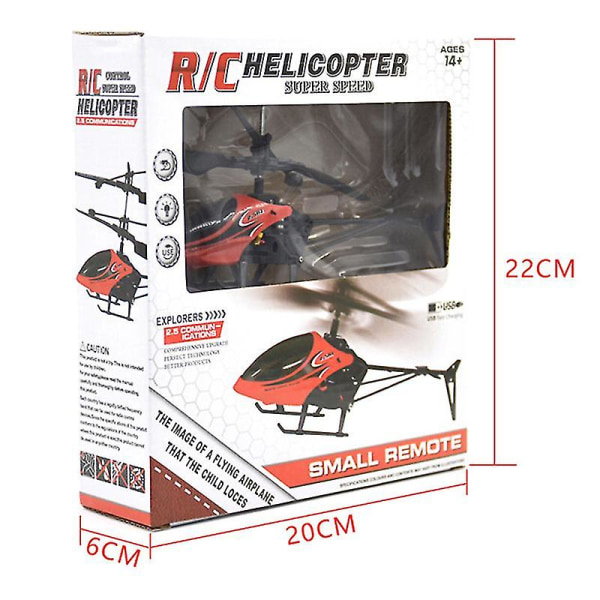 Rc Helikopter Mini Rc Drone Med Gyro Crash Resistant Rc Leksaker För Pojke Barn Present Red