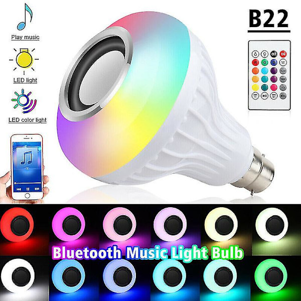 12w B22 -lamppu Älykäs LED-lamppu Bluetooth Rgb Värimusiikkikaiutin Kaukosäätimellä