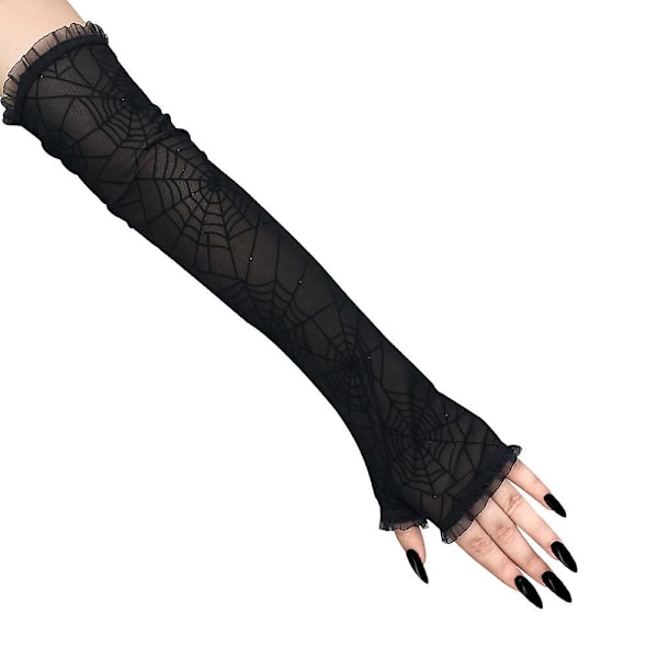 Spindelnätsmönstrade Handskar Cosplay
