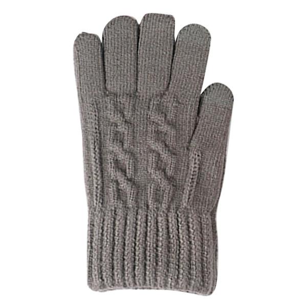 Herre Vinterhansker Varme Termiske Strikkede Berøringsskjermhansker For Menn Svart Dark gray