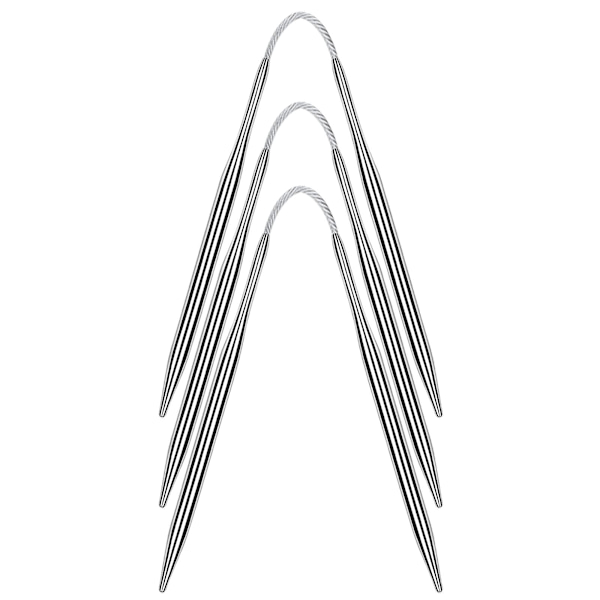 Fleksibelt dobbeltsidet strikkepindesæt med 3 metal korte strikkepinde 21 cm faste dobbeltsidede strikkepinde 5mm