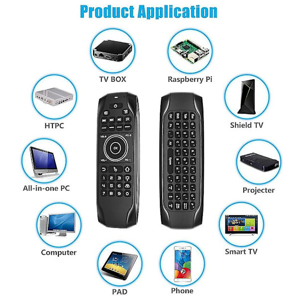 Bluetooth 5.0 Mini Tastatur G7bts Gyroskop Baggrundsbelyst Ir Læring Air Mouse Fjernbetjening Til Smart Tv Box Bærbar Computer Tablet