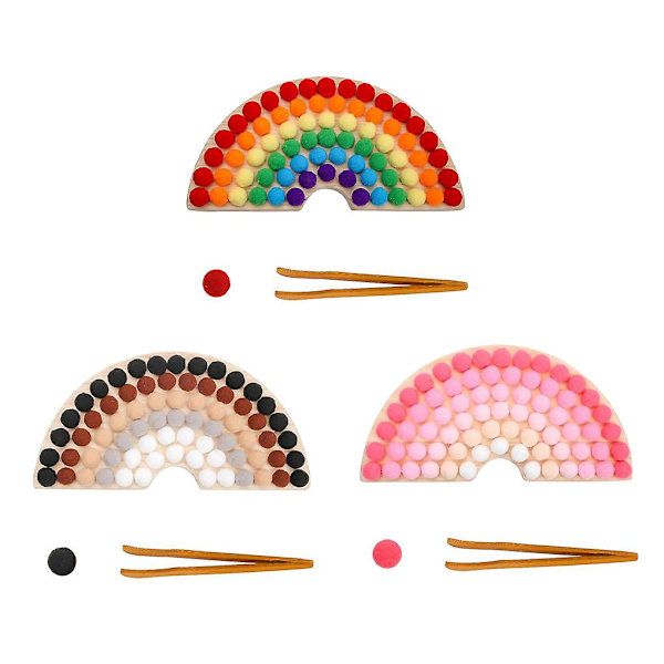 1/2/3 pædagogiske træperler farvesortering legetøj rainbow 1Set