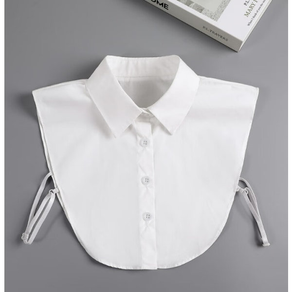 1 Stykke Hvit Falsk Krage Avtakbar Dame Halv Skjorte Hem White