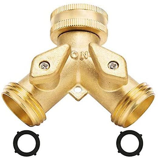 Messingmanifold, 3/4 Havehanehane Y-splitter Dobbeltslangeforbindelse 2-vejs