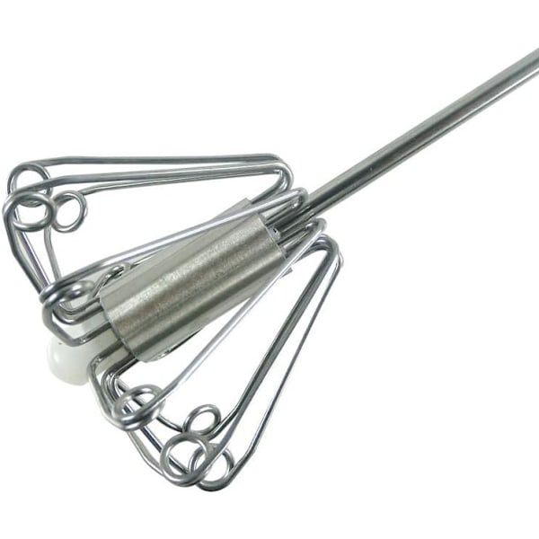 Halvautomatisk snurrande roterande och handdriven äggvisp, rostfritt stål hand, köksredskap för blandning, vispning, vispning（2 st）