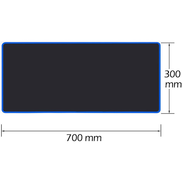 Laajennettu hiirimatto 700mm x 300mm Suuri kangashiirimatto liukumattomasta kumialustasta ja Overlock-ommelreunasta kotitoimistoon kouluun (sininen)