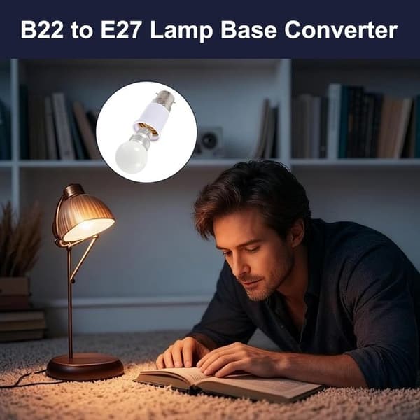 6-pak B22 til E27 Adapter Sæt, Bajonet Fatningskonverter, Kompatibel med LED og Glødepærer