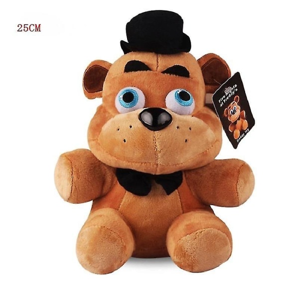 25cm Five Nights At Freddy's Fnaf 4 Freddy Bear Bonnie Chica Foxy Plys Legetøj Blødt Brown