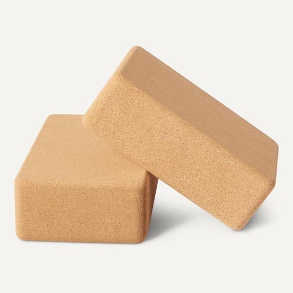 Yogablock i naturkork, 23 x 15 x 8 cm, set om 2