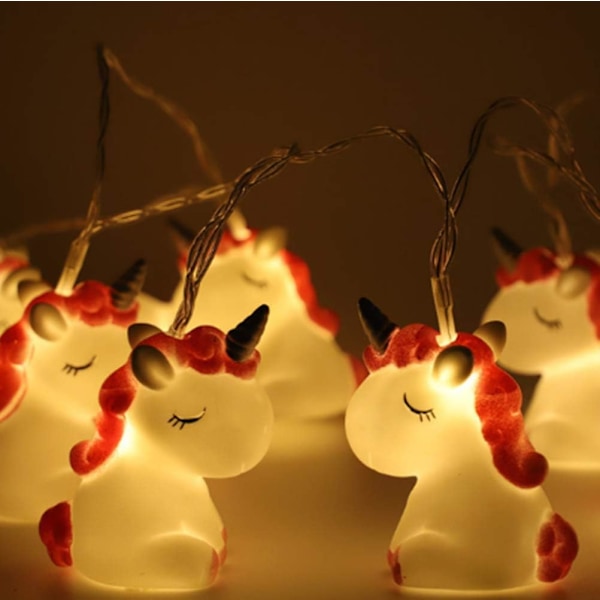 Enhjørningformet 10 LED-julelys med batteridrift, nattlys for Halloween, jul, Thanksgiving, trepynt, hjemmefestpynt