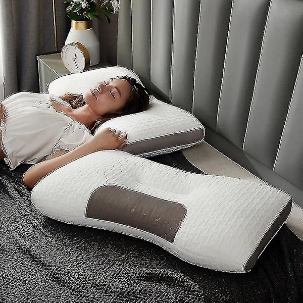 Cervical Ortopedisk Nackkudde Hjälper Sömn Och Skyddar Kudden Nacke Hushåll Sojabönsfiber Spa Massage Kudde För Att Sova Honeycomb shape