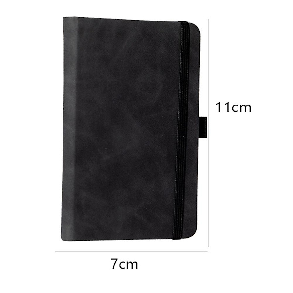 2-pack fodrad anteckningsbok, anteckningsbok med hårt omslag i PU-läder, A7, liten fickanteckningsbok i bulk A7 Light grey*dark black