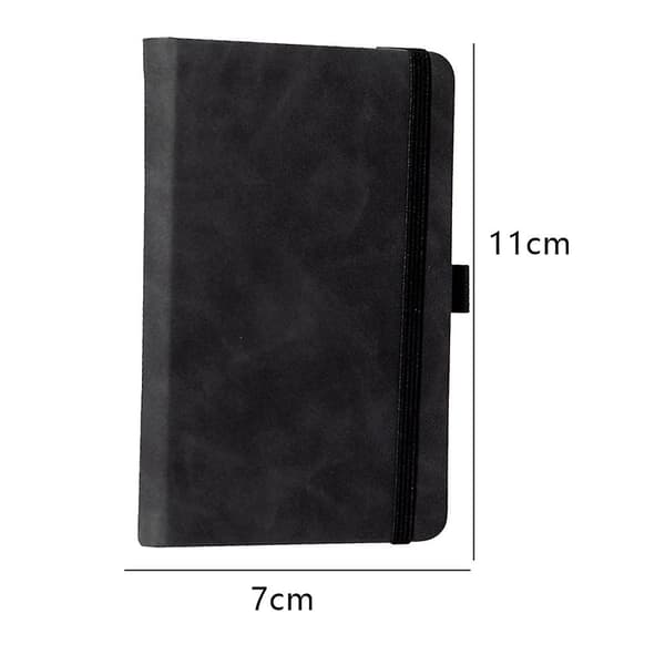 2-pak linjert notatbok, Hardcover Pu Leather Notebook, A7, Small Pocket Notebook Bulk A7 Light grey*dark black