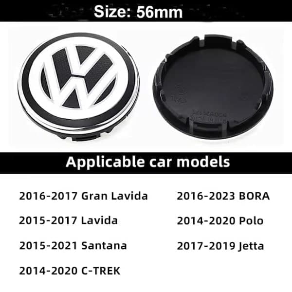 4-pack Volkswagen Navkapslar - Hjulnav emblem 56mm Silver
