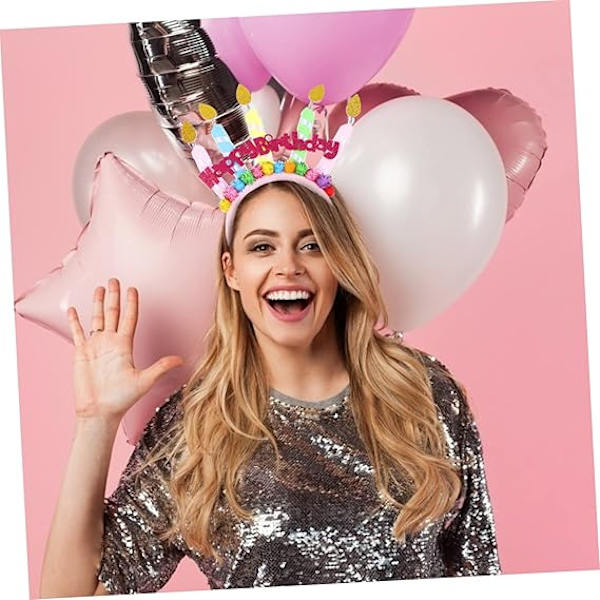 Födelsedagsfest pannband glitter pannband hår accessoarer arrangör födelsedag pannband födelsedagsfest pannband flicka pannband hårband foto rekvisita Pink