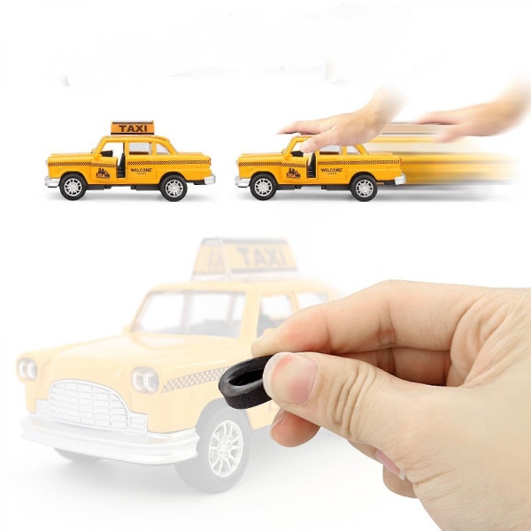 Taksiautolelu lapsille, keltainen taksi New York Cityn taksitaksilelu Diecast-mallileluauto, jossa on takavetotoiminto toddler
