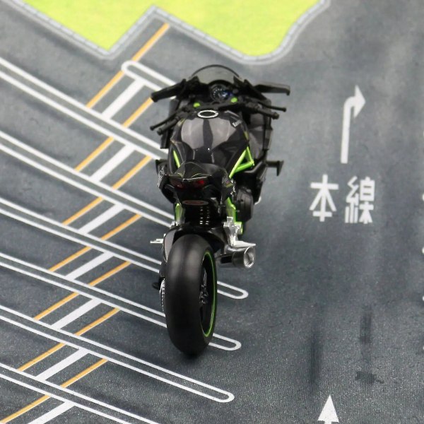 1/12 Kawasaki H2r Ninja 250 Leke Motorsykkel Diecast Metallmodell 1:12 Super Sport Racing Lyd og Lys Samling Gave til Gutt Barn Kawasaki Ninja H2R