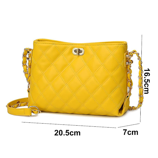 Små crossbodyväskor för kvinnor Handväskor Mode Läder Lätta Handväskor yellow