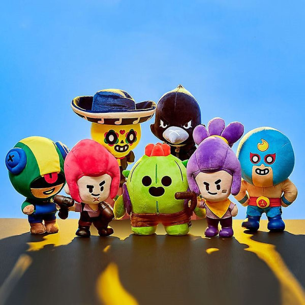 Cartoon Brawl Spike Doll Peripheral Plush Leon Doll Hero Toy Figure Game Gift