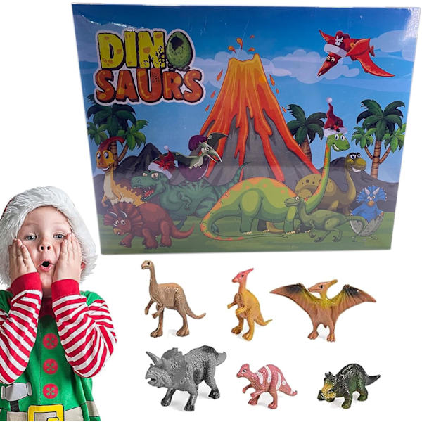 Dino Adventskalender 24 Dage Dinosaur Countdown Kalender Legetøj - Dino Legetøj Jule-Countdown Kalender, Uddannelsesmæssigt Dinosaur Legetøj til Fest