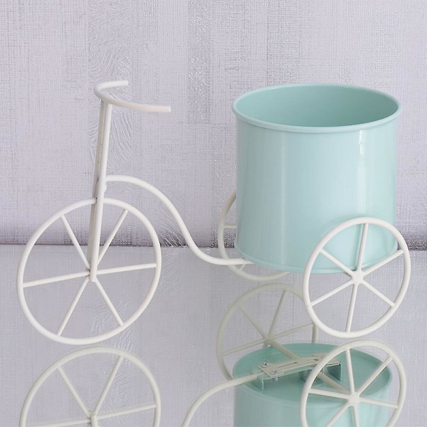 Cykel Växt Och Blomkruka Hållare Planter Stativ Metalltråd Ljusgrön