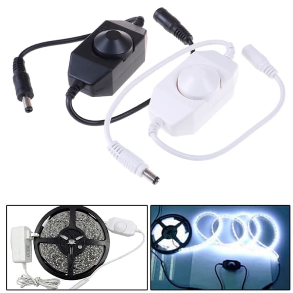 1X Dimmer Lysstyrke Justerbar Kontrol til LED Strip Sort