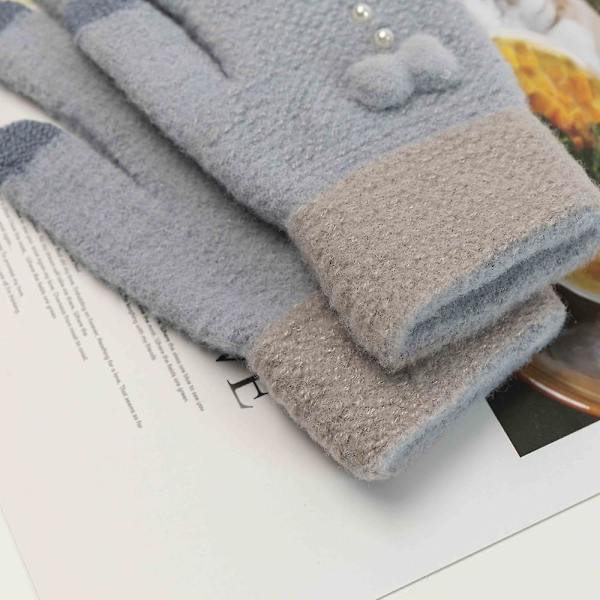 Damer Vinter Touch Screen Handsker Varme Uldforet Strikket Handsker Elastiske Manchetter