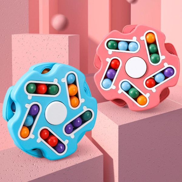Roterende Magic Bean Cube Spinner, dobbelt Flip Håndholdt Puslespil Cube Legetøj